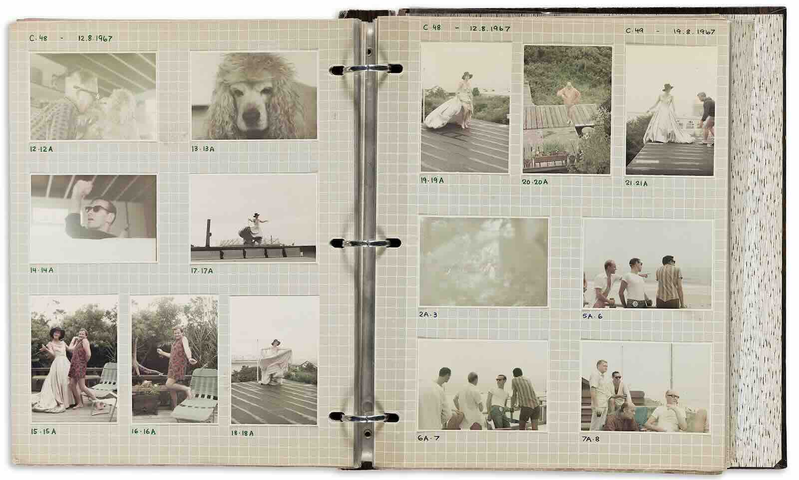 A pair of albums with approximately 1,000 photographs depicting queer life and artistry primarily on Fire Island and in NYC