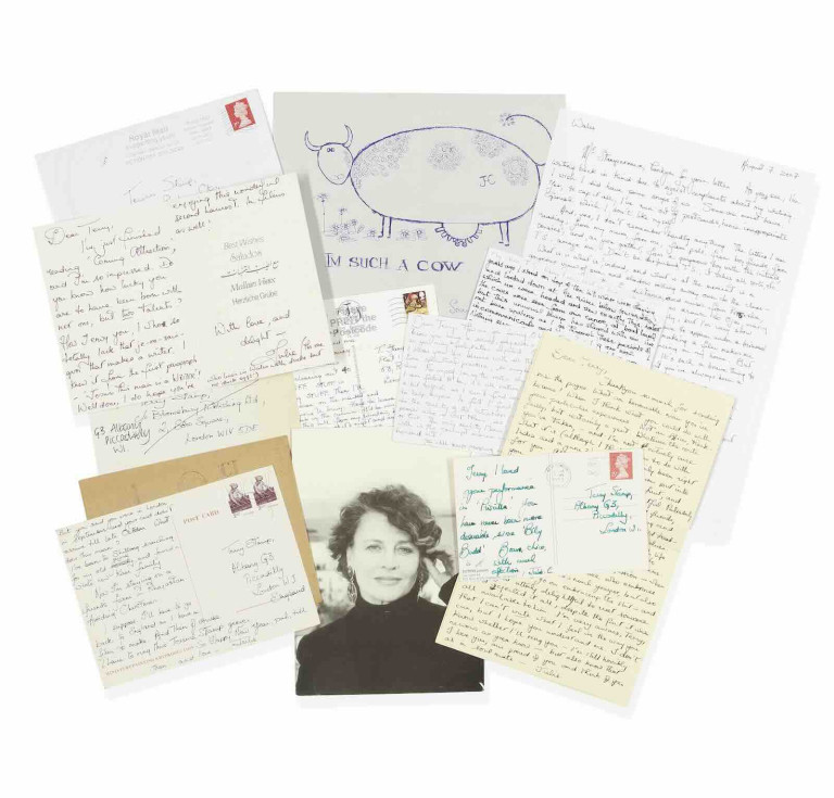 Correspondence from actress Julie Christie to Terence Stamp (estimates: £800-£1,000)