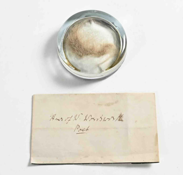 A lock of William Wordsworth’s hair turned into a paperweight