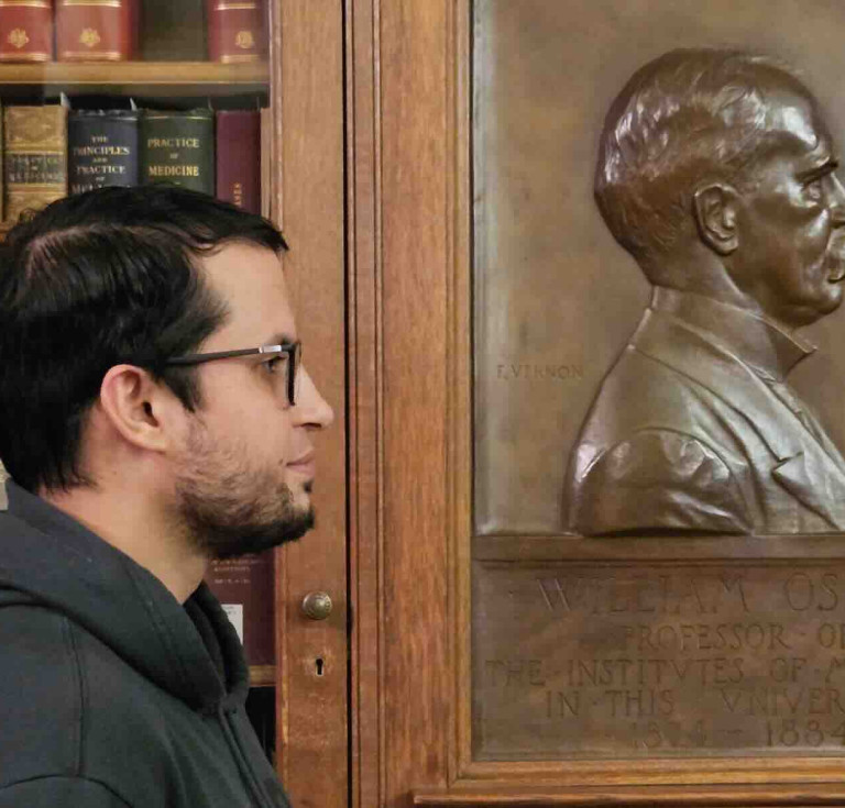 Nadeem Toodayan on his first visit to the Osler Library of the History of Medicine at McGill University