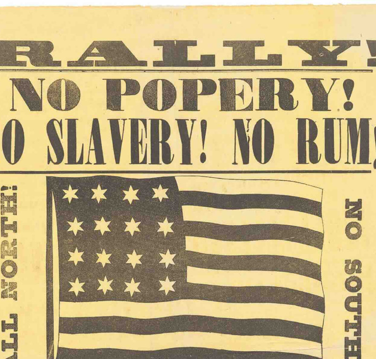 The 1856 pro-James Buchanan satirical broadside taking jabs at the American and Republican Party positions on key issues
